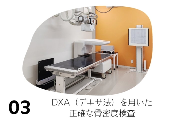 DXA（デキサ法）を用いた 正確な骨密度検査